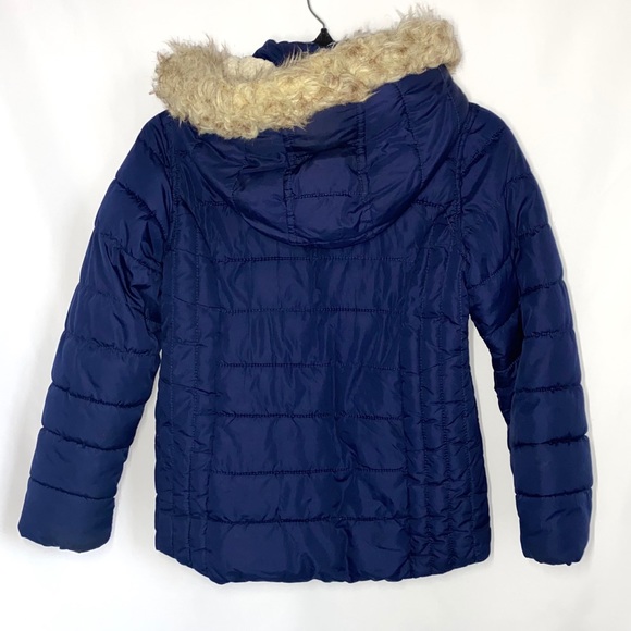 Old Navy Girls Faux Fur Puffer Jacket - Picture 2 of 3